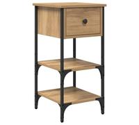 Todiikf Table de chevet marron 33,5 x 36 x 70 cm avec tiroir | Commode compacte pour couloir et chambre à coucher fabriquée en bois robuste avec pieds en métal pour un rangement pratique.