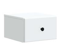 Todiikf Table de chevet murale, blanche, 34,5 x 33 x 20 cm, table de chevet flottante avec tiroir et compartiment ouvert, design suspendu pour chambre à coucher et salon
