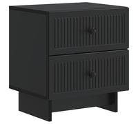 Todiikf Table de chevet noire 43 x 34,5 x 47,5 cm, table d'appoint en bois avec 2 tiroirs, table de chevet vintage et petite console de chevet pour chambre à coucher
