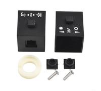 Todikaper Poignée carrée de contrôle de la température de douche, volant thermostatique noir pour robinet de baignoire, paire de 20 dents