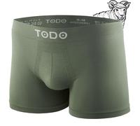 TODO 37 % Merino Boxer Homme - Ne gratte pas. Sous-vêtements de sport élastiques pour hommes en laine mérinos. Sous-vêtements respirants en laine mérinos pour homme (taille S-3XL), 1 kaki, S-M