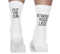 TODO Chaussettes de cyclisme pour homme et femme - Respirantes - Chaussettes de vélo pour homme - Avec motif - Chaussettes de course, With - Put the fun between your legs, 35-38