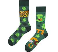 TODO Chaussettes femme et homme Colors - Good Luck - Saint-Patrick avec fer à cheval et chaudron d'or - 777 - Funny avec un motif rigolo et multicolore