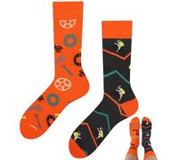 TODO Colours Chaussettes amusantes avec motif - Multicolores, folles pour la joie de vivre, Chaussettes de vélo, 39-42