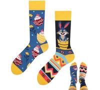 TODO Colours Chaussettes amusantes avec motif - Multicolores, folles pour la joie de vivre, Chaussettes de Pâques avec lapin de Pâques, 35-38