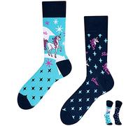 TODO Colours Fantaisie Chaussettes Rigolotes Homme et Femme motif drôle et multicolore (39-42, Licorne)