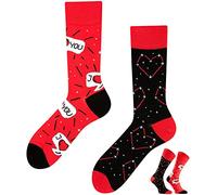 TODO Colours Fantaisie Chaussettes Rigolotes Homme et Femme motif drôle et multicolore (Je vous aime, 39-42)