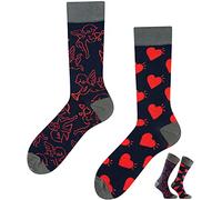 TODO Colours Fantaisie Chaussettes Rigolotes Homme et Femme motif drôle et multicolore (Mon amour, 43-46)