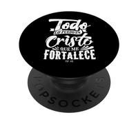 Todo lo Puedo en Cristo Mensajes Biblicos Espanol Cristianos PopSockets PopGrip Adhésif