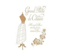 TODO-STENCIL Pochoir rétro 206 Grand Atelier - Dimensions : 20 x 30 cm, Motif : 18 x 26,5 cm