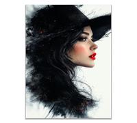 TODOAA Abstrait Affiche sur Toile Décoration Belles Femmes Photos Toile en noir et blanc - images décoration murale pour chambre à coucher, bureau(noir)-80x120cm Sans cadre