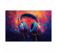 TODOAA Abstrait Affiche sur Toile Décoration Œuvres d’art musicales de graffiti Toile en musique - images décoration murale pour chambre à coucher, bureau(Bleu)-50x70cm Sans cadre