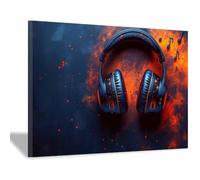 TODOAA Abstrait Affiche sur Toile Décoration Œuvres d’art musicales de graffiti Toile en musique - images décoration murale pour chambre à coucher, bureau(Bleu)-60x90cm Encadrée