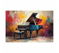 TODOAA Abstrait Affiche sur Toile Décoration Œuvres d’art musicales de graffiti Toile en musique - images décoration murale pour chambre à coucher, bureau(Jaune)-80x120cm Sans cadre