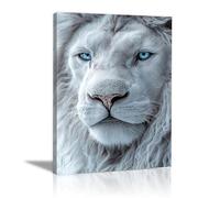 TODOAA Abstrait Tableau Affiche mignonne du lion blanc noire et blanche Tableaux Toile - Decoration Murale Chambre Salle De Bain Cuisine Bureau Salle À Manger Bar-20x30cm Encadrée