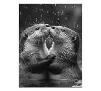 TODOAA Abstrait Tableau Animaux amusants et mignons noire et blanche Tableaux Toile - Decoration Murale Chambre Salle De Bain Cuisine Bureau Salle À Manger Bar-20x30cm Sans cadre