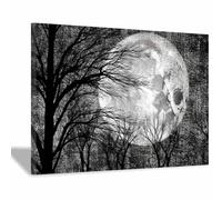 TODOAA affiches murales en noir et blanc pour de salon Arbre naturel la nuit décoration murale pour chambre à coucher, bureau, images minimalistes(Noir)-40x60cm Encadrée