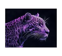 TODOAA Bain Animaux poster mural Œuvres d’art léopard graffities Toile Art peinture -moderne affiche Animal toile peinture imprime mur photos pour Salon décor(violet)-50x70cm Sans cadre