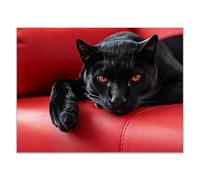 TODOAA Bain Tableau décoratif animal Affiche abstraite du léopard Impression sur toile Décoration murale - d'œuvres d'art pour Le Bureau à Domicile Moderne(Rouge)-30x40cm Sans cadre