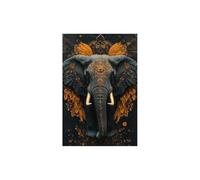 TODOAA Bain Tableau décoratif animal Éléphant noir et or Impression sur toile Décoration murale - d'œuvres d'art pour Le Bureau à Domicile Moderne(Or)-60x90cm Sans cadre