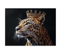 TODOAA Bain Tableau décoratif animal Léopard vintage de mode Impression sur toile Décoration murale - d'œuvres d'art pour Le Bureau à Domicile Moderne(Or)-30x40cm Sans cadre