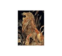 TODOAA Bain Tableau décoratif animal Lion d’or abstrait Impression sur toile Décoration murale - d'œuvres d'art pour Le Bureau à Domicile Moderne(Or)-80x120cm Sans cadre