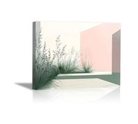 TODOAA Boho Décoration Affiches Tableau Œuvres botaniques simples Moderne Salon & Chambre Poster - Photos de plantes Peinture Murale, Nature vert Tableau(Vert)-50x70cm Encadrée