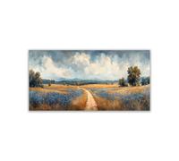 TODOAA Des arbres nature décoratif Impression sur toile Œuvres de peinture de paysage Décoration murale pour salon et chambre-Paysage d'Rétro Art Wall(Jaune 6)-40x80cm Sans cadre