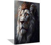 TODOAA Image salle bain tableau Œuvres abstraites de lion Art mural drôle de dans, Impression sur Toile Décoration Murale Chambre Peintures Maison Salon(Or)-50x70cm Sans cadre