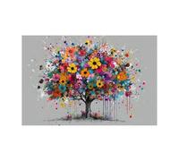 TODOAA Impression sur Toile Arbre de la vie Toile Tableau Affiche Graffiti Tree Of Life Image sur Toile Murale pour Chambre- Maison Bain affiche Impression(Jaune 3)-60x90cm Sans cadre