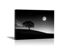 TODOAA Moderne Abstrait Impression sur Toile Tableau Affiche Simple Tree Mountain Sunset Adolescent Salon décoration pour chambre à coucher bureau, images minimalistes-30x40cm Encadrée