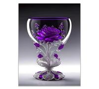 TODOAA Moderne Boho Plante Affiche Decoration Murale Fleurs abstraites dans un vase Tableau Esthétique Images Murales pour la Maison, Bureau, Salon, Chambre(Violet)-80x120cm Sans cadre
