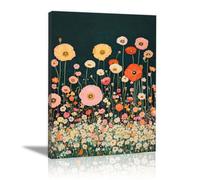 TODOAA Moderne Boho Plante Affiche Decoration Murale Photos de fleurs en floraison Tableau Esthétique Images Murales pour la Maison, Bureau, Salon, Chambre(Rose)-30x40cm Encadrée