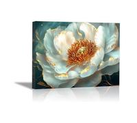 TODOAA Moderne Plantes Fleur Tableau Toile Fleur dorée moderne Tableau Esthétique Images Murales pour la Maison, Bureau, Salon, Chambre Affiches(Or)-30x40cm Encadrée