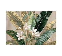 TODOAA Moderne Plantes Fleur Tableau Toile Fresque botanique simple Tableau Esthétique Images Murales pour la Maison, Bureau, Salon, Chambre Affiches(Vert)-50x70cm Sans cadre