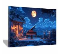 TODOAA Musique Abstrait Tableau Boho Œuvres d’art musicales soirée plage Nordique Minimaliste Decoration Murale Chambre Salle De Bain Cuisine Bureau affiches(Bleu)-30x40cm Encadrée