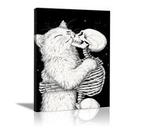 TODOAA noire et blanche Abstrait Affiche sur Toile Animaux mignons et amusants images murale pour chambre à coucher, bureau Salle À Manger BarImpression tableau(noir)-60x90cm Encadrée