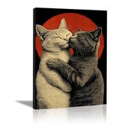 TODOAA noire et blanche Abstrait Affiche sur Toile Animaux mignons et amusants images murale pour chambre à coucher, bureau Salle À Manger BarImpression tableau-60x90cm Encadrée