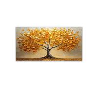 TODOAA salon abstraite arbre de vie art toile tableaux Œuvres d’art de l’arbre moderne doré Image sur Toile Murale pour Chambre- Maison Bain affiche Impression(Or)-60x120cm Sans cadre