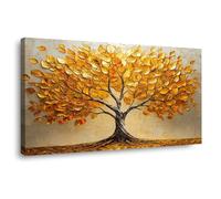 TODOAA salon abstraite arbre de vie art toile tableaux Œuvres d’art de l’arbre moderne doré Image sur Toile Murale pour Chambre- Maison Bain affiche Impression(Or)-30x60cm Encadrée