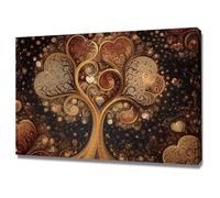 TODOAA salon abstraite arbre de vie toile tableaux Affiche Graffiti Tree Of Life Impression sur toile Art mural - Poster en Toile Tableau Peinture sur Murale(Or 7)-30x40cm Encadrée