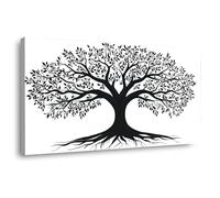 TODOAA salon abstraite arbre de vie toile tableaux Arbre minimaliste abstrait Impression sur toile Art mural - Poster en Toile Tableau Peinture sur Murale(noir)-20x40cm Encadrée