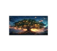 TODOAA salon abstraite arbre de vie toile tableaux Paysage abstrait des arbres Impression sur toile Art mural - Poster en Toile Tableau Peinture sur Murale(Or)-30x60cm Sans cadre