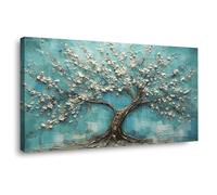 TODOAA salon abstraite arbre de vie toile tableaux Œuvres d’art rétro d’arbres graffitis Impression sur toile Art mural - Poster en Toile Tableau Peinture sur Murale(Bleu)-30x60cm Encadrée