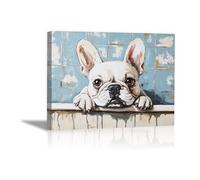 TODOAA Tableau décoratif animal Animaux mignons et amusants Impression sur toile Décoration murale - d'œuvres d'art pour Le Bureau à Domicile Décoration Moderne(Blanc)-60x90cm Encadrée