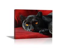 TODOAA Tableau décoratif animal Œuvres abstraites de léopard Impression sur toile Décoration murale - d'œuvres d'art pour Le Bureau à Domicile Décoration Moderne(Rouge)-80x120cm Encadrée