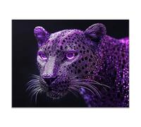 TODOAA Tableau décoratif animal Œuvres d’art léopard graffities Impression sur toile Décoration murale - d'œuvres d'art pour Le Bureau à Domicile Décoration Moderne(violet)-20x30cm Sans cadre