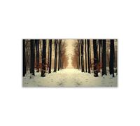 TODOAA Tableau Décoration Murale Salon arbre de vie Peintures Paysages de la forêt hivernale Image sur Toile Murale pour Chambre- Maison Bain affiche Impression(Blanc)-50x100cm Sans cadre