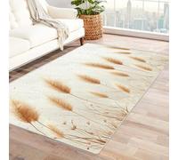 TODOAA Tapis de Salon Vintage Motif de Tapis végétal Simple Lavable en Machine Grand Chambre Doux Poil Court Salle à Manger Moquette, pour l'intérieur et l'extérieur(Jaune 65)-150x240cm