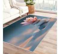 TODOAA Tapis Vintage Salon Poils Ras Motif Blómur úr steini á strondini Style Moderne Salle à Manger, Chambre, Cuisine - Boheme Chic, Design Traditionnel Oriental Moquette(Rose)-150x210cm